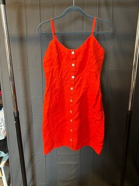 Cynthia Rowley Red Button-Front Mini Dress